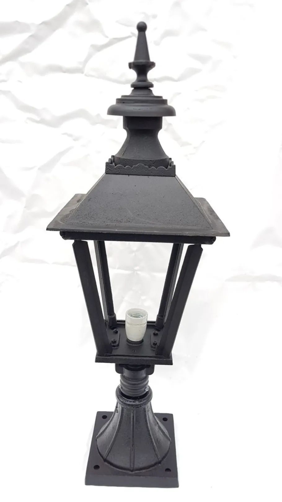 Discount Pamono Antique Classic Victorian Cast Iron Pillar Lamp Lantern on Base Outdoor Lamp