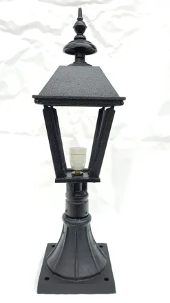 Online Pamono Antique Classic Victorian Cast Iron Pillar Lamp Lantern on Base Outdoor Lamp