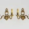 New Pamono Antique Double-Light Bronze Wall Sconces, 1970s-1980s, Set of 2
