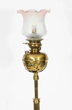 Discount Pamono Antique Edwardian Ormolu Gilt Bronze Standard Oil Lamp, 1890s