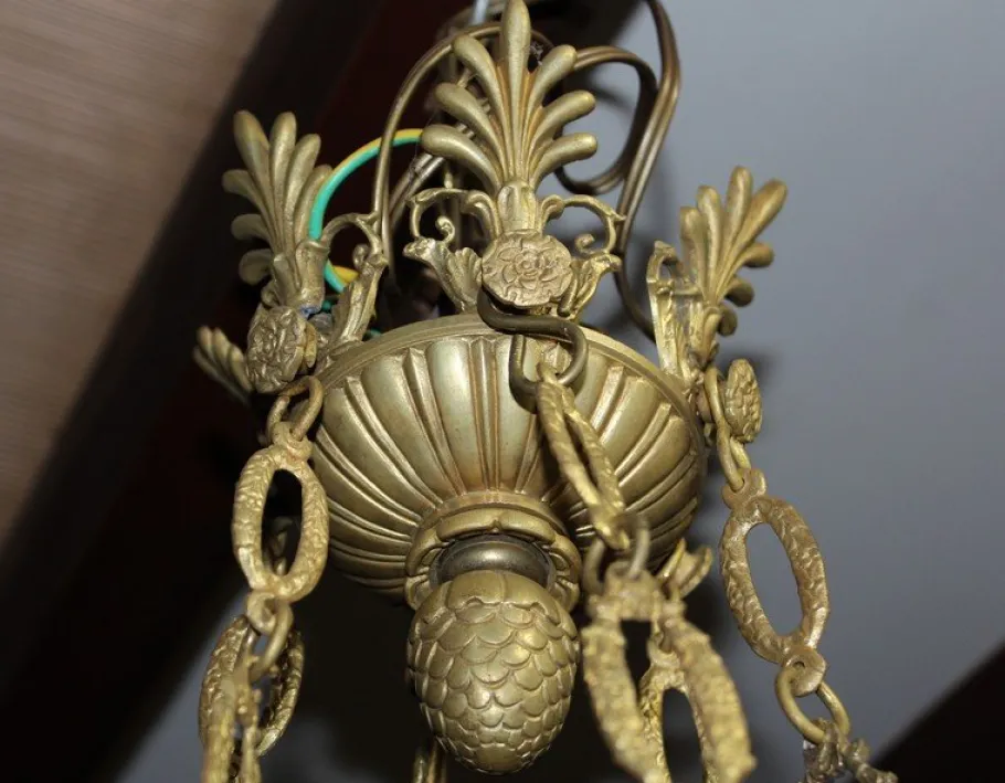 New Pamono Antique Empire Bronze Chandelier