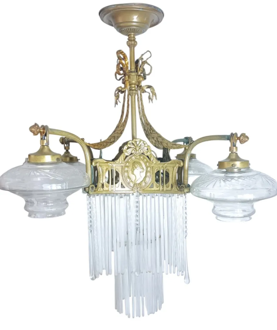 Online Pamono Antique Empire Lamp, 1890s