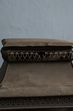 Pamono Antique Enamelled Metal Lanterns, Set of 2