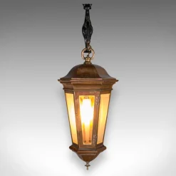 Pamono Antique English Courtyard Light in Bronze and Wrought Iron, 1850