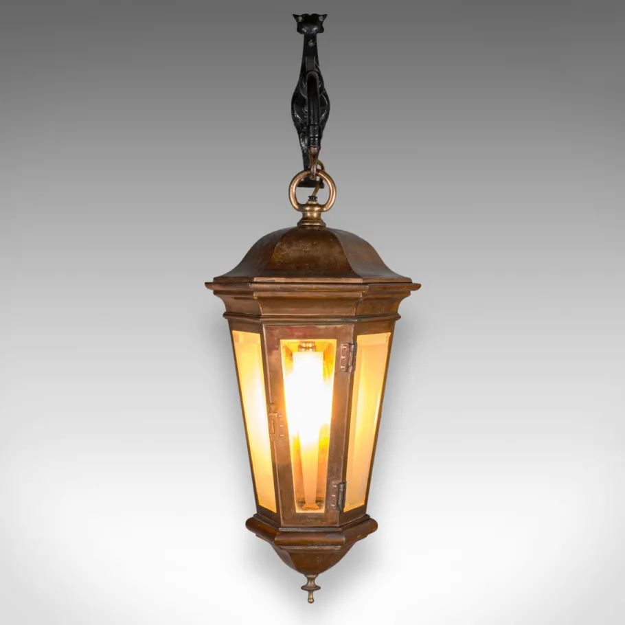 Pamono Antique English Courtyard Light in Bronze and Wrought Iron, 1850