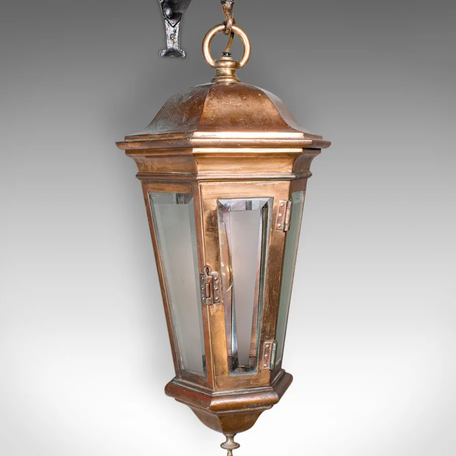 Pamono Antique English Courtyard Light in Bronze and Wrought Iron, 1850