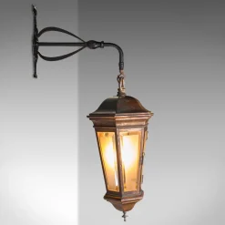 Pamono Antique English Courtyard Light in Bronze and Wrought Iron, 1850