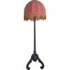 Clearance Pamono Antique Floor Lamp in Carved Oak with Rust-Red Shade, Austria, 1890s
