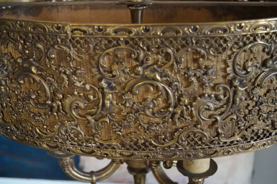 Pamono Antique French Bronze Table Lamp, Circa 1910