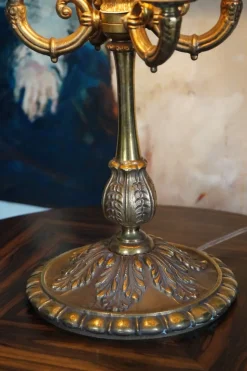 Pamono Antique French Bronze Table Lamp, Circa 1910