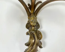 Hot Pamono Antique French Bronze Wall Sconces with Pink Rosebud Frosted Glass Shades, 1920s, Set of 2