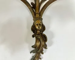 Hot Pamono Antique French Bronze Wall Sconces with Pink Rosebud Frosted Glass Shades, 1920s, Set of 2