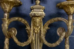 Discount Pamono Antique French Bronze Wall Candle Sconces with Lion Heads, 1890s, Set of 2