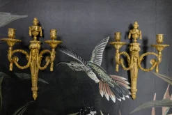 Discount Pamono Antique French Bronze Wall Candle Sconces with Lion Heads, 1890s, Set of 2