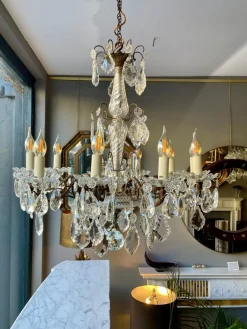 Hot Pamono Antique French Chandelier in Bronze and Crystal, 1890