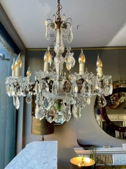 Hot Pamono Antique French Chandelier in Bronze and Crystal, 1890