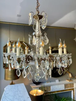 Hot Pamono Antique French Chandelier in Bronze and Crystal, 1890