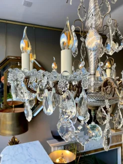 Hot Pamono Antique French Chandelier in Bronze and Crystal, 1890