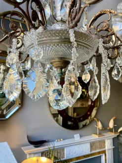 Hot Pamono Antique French Chandelier in Bronze and Crystal, 1890