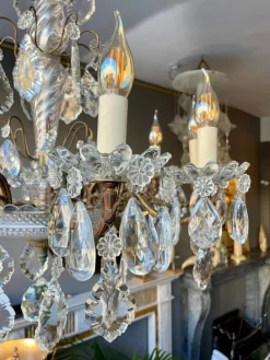 Hot Pamono Antique French Chandelier in Bronze and Crystal, 1890