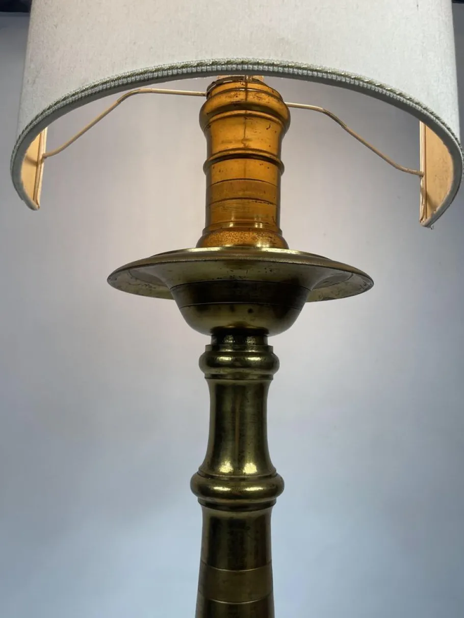Online Pamono Antique French Floor Lamp in Golden Bronze, 19th Century