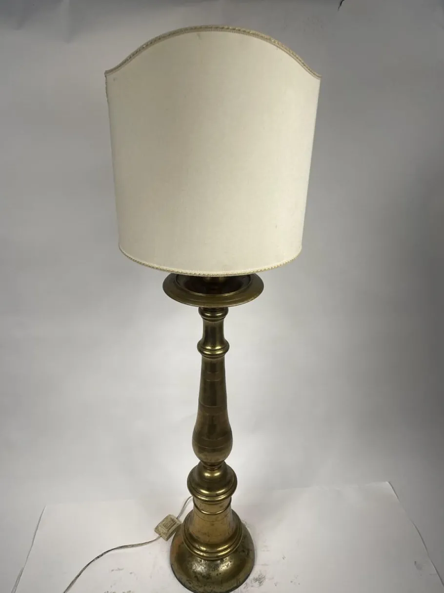 Online Pamono Antique French Floor Lamp in Golden Bronze, 19th Century