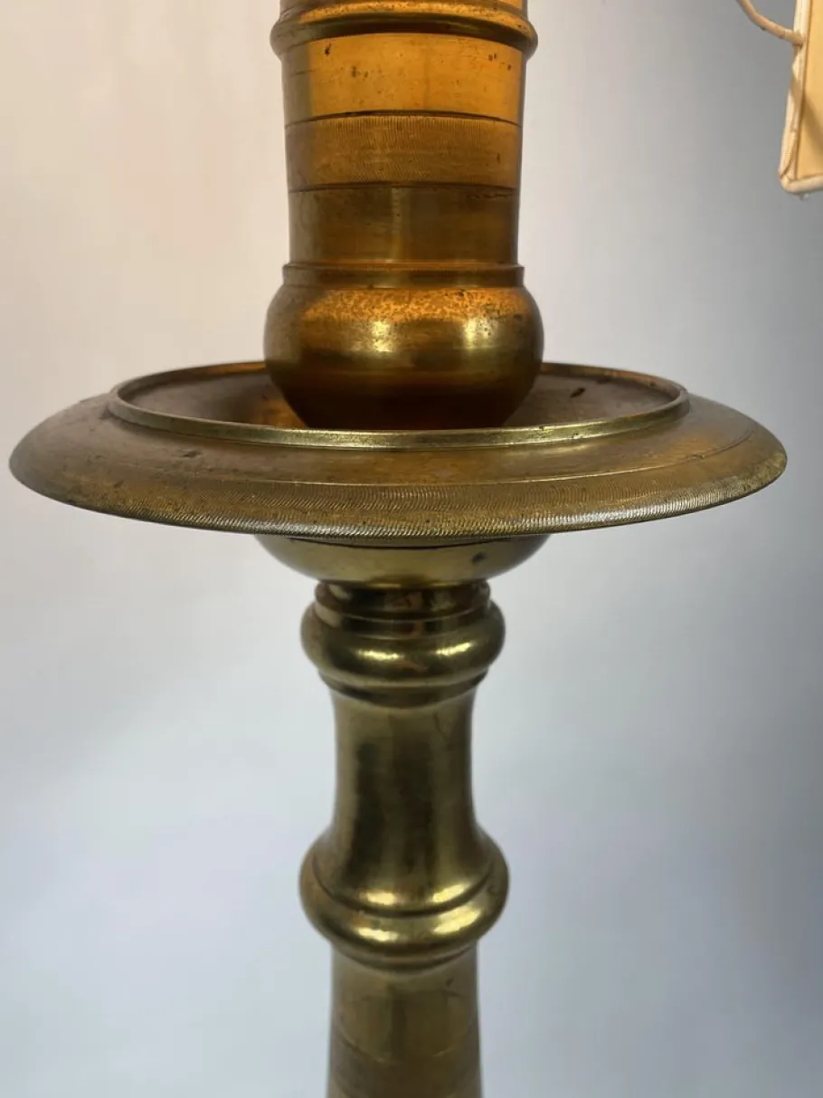 Online Pamono Antique French Floor Lamp in Golden Bronze, 19th Century