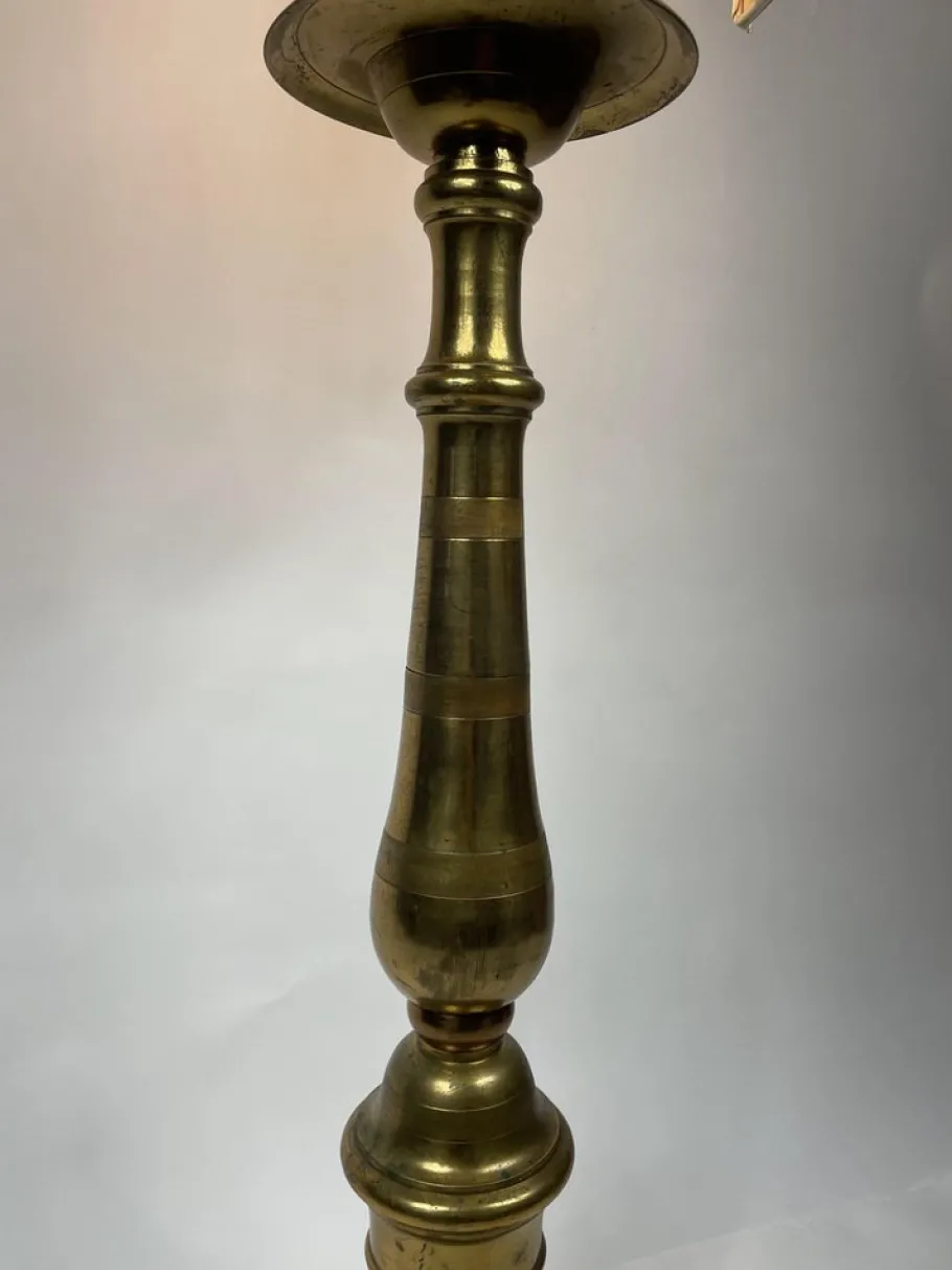 Online Pamono Antique French Floor Lamp in Golden Bronze, 19th Century