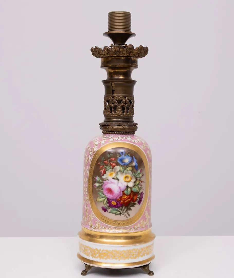 Discount Pamono Antique French Hand Painted Table Lamp in Sevres Porcelain, 1880s