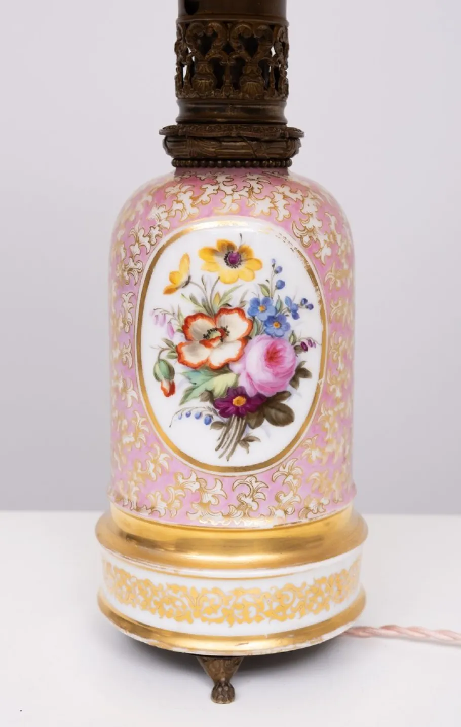 Discount Pamono Antique French Hand Painted Table Lamp in Sevres Porcelain, 1880s