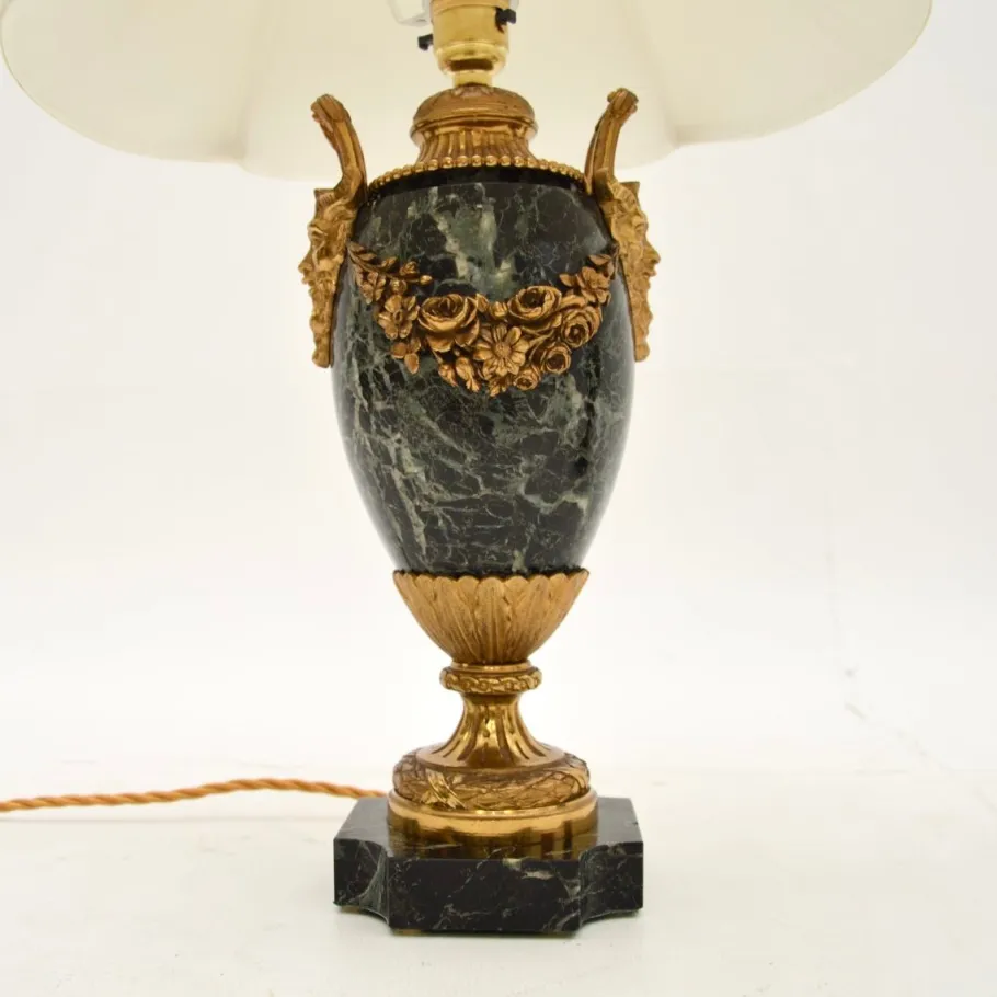 New Pamono Antique French Marble and Gilt Bronze Lamps, 1890s, Set of 2