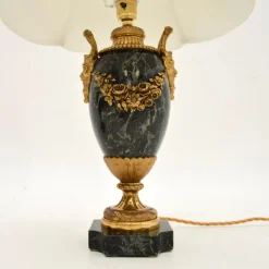 New Pamono Antique French Marble and Gilt Bronze Lamps, 1890s, Set of 2