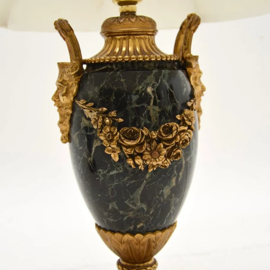 New Pamono Antique French Marble and Gilt Bronze Lamps, 1890s, Set of 2