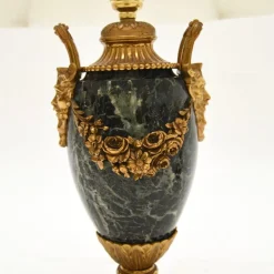 New Pamono Antique French Marble and Gilt Bronze Lamps, 1890s, Set of 2