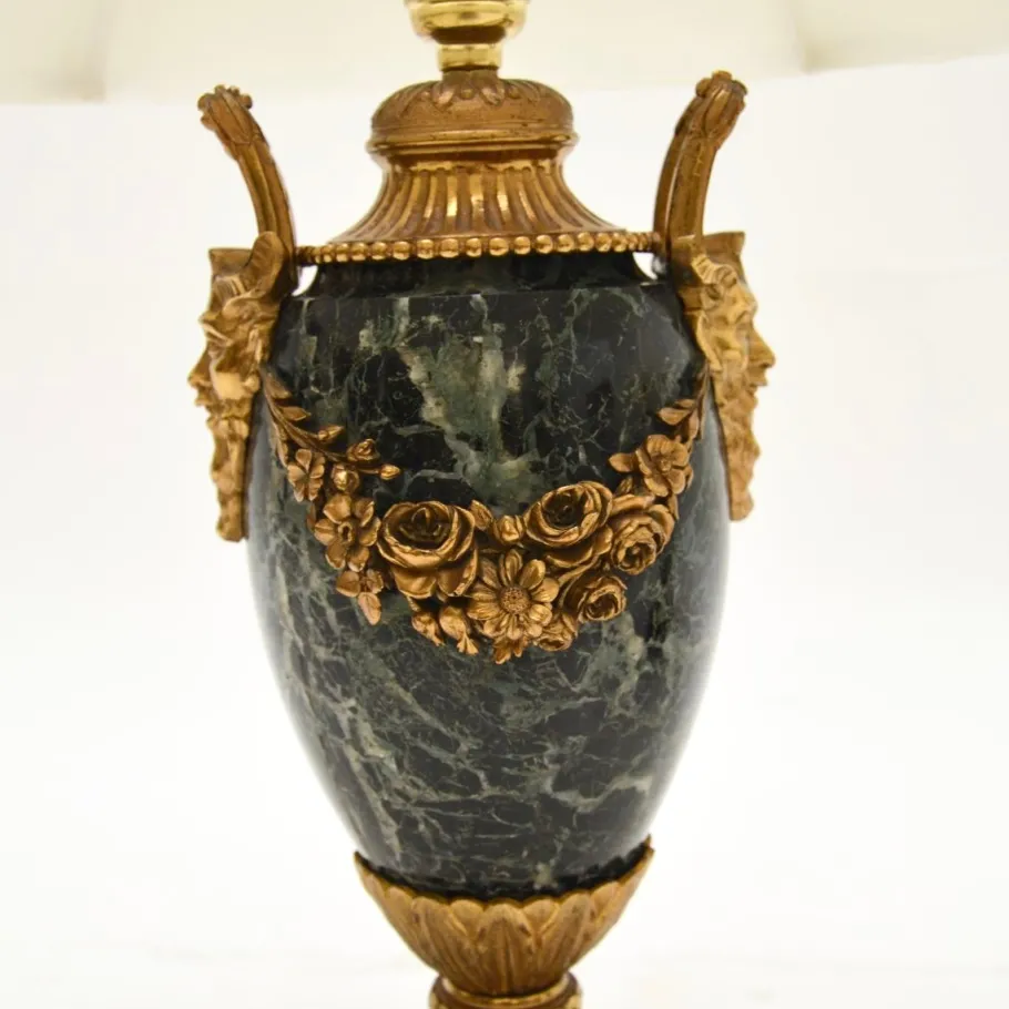 New Pamono Antique French Marble and Gilt Bronze Lamps, 1890s, Set of 2