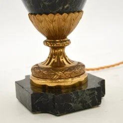 New Pamono Antique French Marble and Gilt Bronze Lamps, 1890s, Set of 2