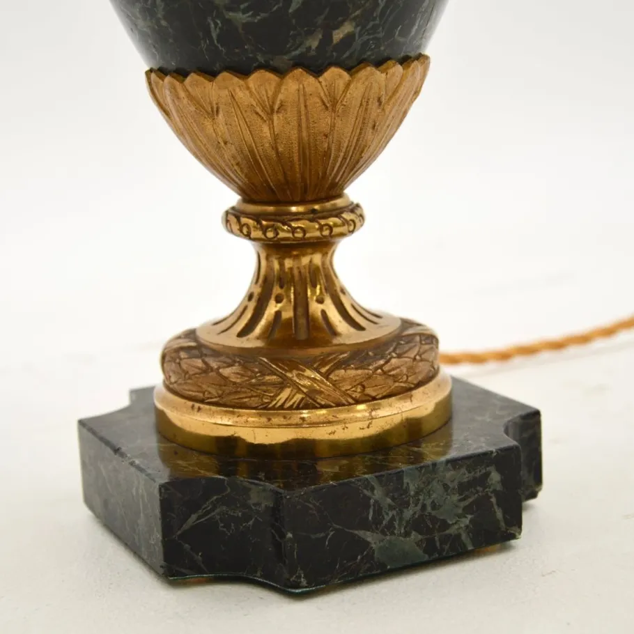 New Pamono Antique French Marble and Gilt Bronze Lamps, 1890s, Set of 2