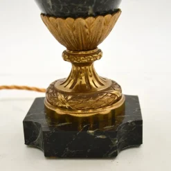 New Pamono Antique French Marble and Gilt Bronze Lamps, 1890s, Set of 2