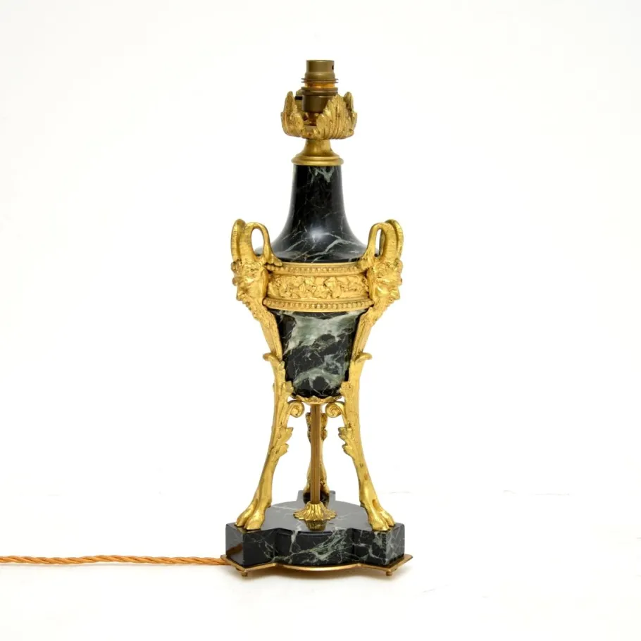 Discount Pamono Antique French Marble and Gilt Bronze Table Lamp, 1890s