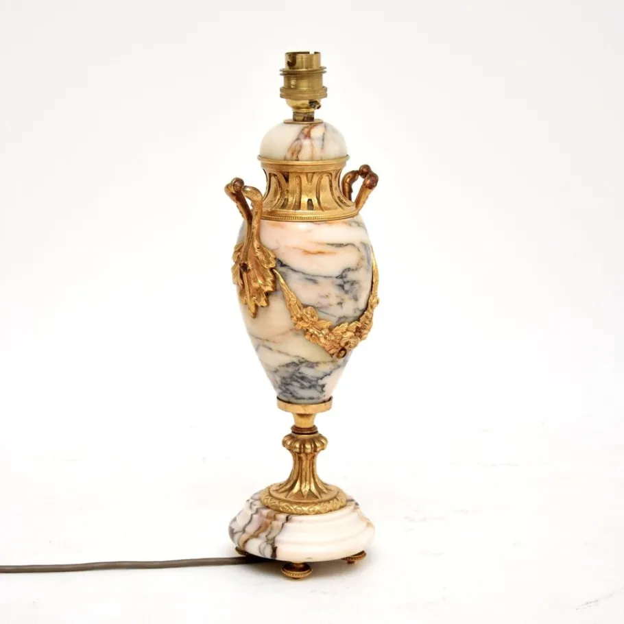 Discount Pamono Antique French Marble and Gilt Bronze Table Lamp, 1890s