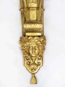 New Pamono Antique French Napoleon III Wall Sconces in Chiseled Gilt Bronze, Late 19th Century, Set of 2