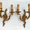 New Pamono Antique French Rococo Wall Sconces in Bronze Lighting, Set of 2