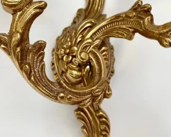 New Pamono Antique French Rococo Wall Sconces in Bronze Lighting, Set of 2
