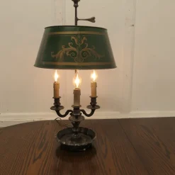 Clearance Pamono Antique French Silver Plated Triple Bouillotte Desk Lamp, 1890s