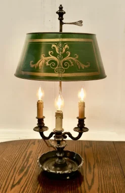 Clearance Pamono Antique French Silver Plated Triple Bouillotte Desk Lamp, 1890s