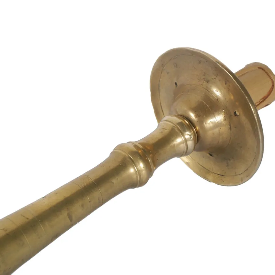 Pamono Antique Gilt Brass Lamp Holder Candelabrum, 1700s