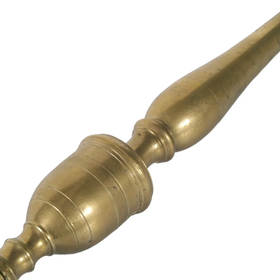 Pamono Antique Gilt Brass Lamp Holder Candelabrum, 1700s