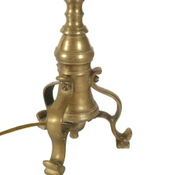 Pamono Antique Gilt Brass Lamp Holder Candelabrum, 1700s