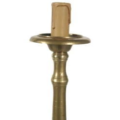 Pamono Antique Gilt Brass Lamp Holder Candelabrum, 1700s