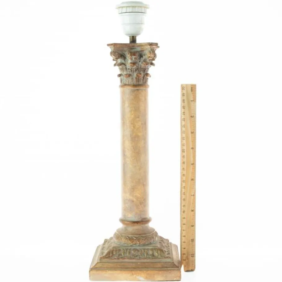 Best Pamono Antique Gilt Corinthian Column Table Lamp